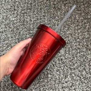 Metallic Red Starbucks Cold Cup